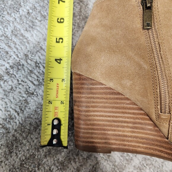 Lucky Brand womens Yakeena brown suede wedge bootie boot size 7.5 - Picture 11 of 11